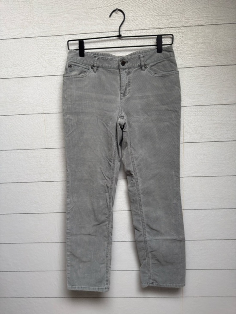 J. Jill Boyfriend Stretch Corduroy Pants Light Gray Petite | Quiet Luxury Size 2